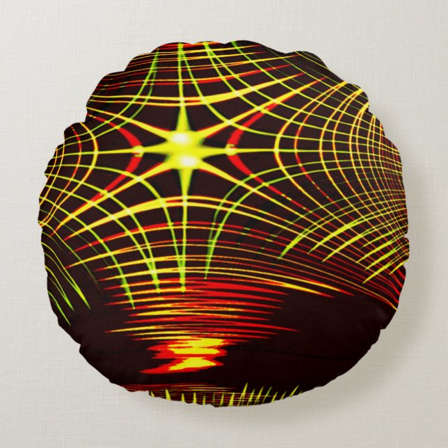 Lines that repeat in wave and light effect? round pillow (Front)