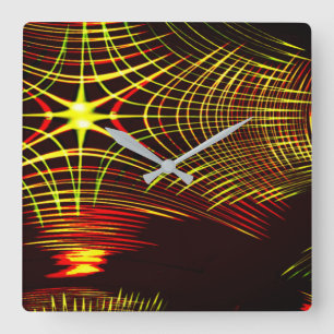 Lines that repeat in wave and light effect? square wall clock