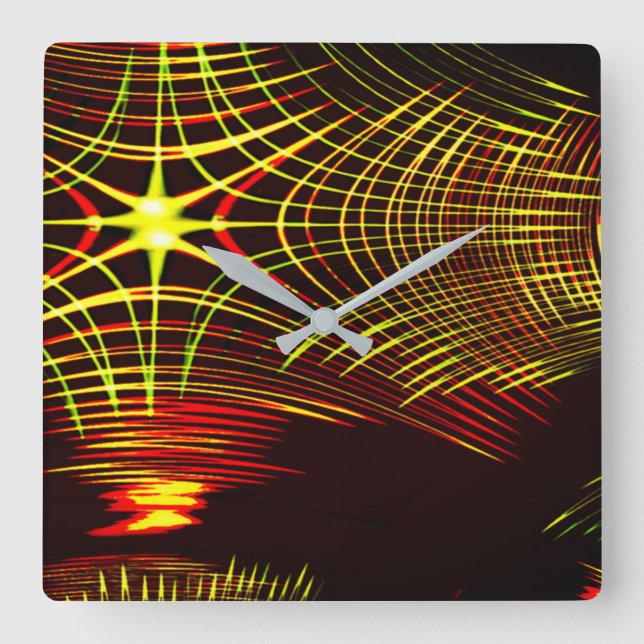 Lines that repeat in wave and light effect? square wall clock (Front)