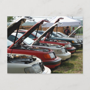 Lineup of Cars Postcard