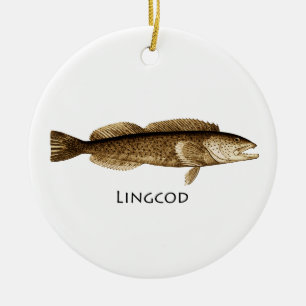 Lingcod Logo Ceramic Ornament