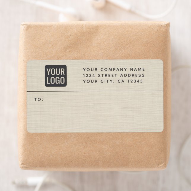 Linge Beige Crème Texture Simple Élégant Monogramm (En situation)