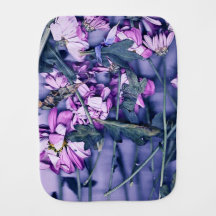 Bavoir bébé floral rose et bleu