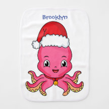 Belle pieuvre joyeuse en casquette de Noël