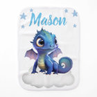 Couvertures bébé éléphant Nom bleu étoile