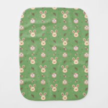 Cute Bunnies, Owls and Moths Burp Cloth