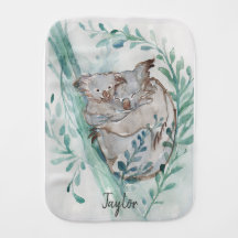 Cute Koala & Baby Watercolor Ajouter un nom Nurser