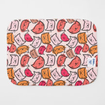 Cute Pastel, Hot rose & Orange Hand Drake Chat Fac
