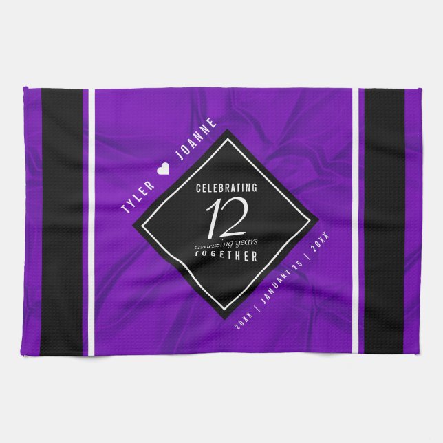 Linge De Cuisine 12ème anniversaire de la Mariage de soie (Horizontal)