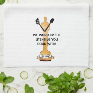 Linge De Cuisine "#1 Cuisiner - Nous adorons les ustensiles avec le
