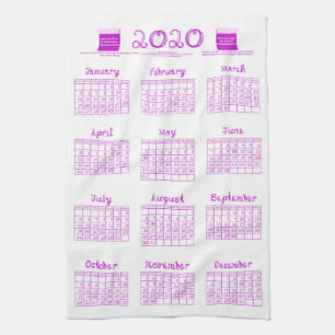 Linge De Cuisine 2020 calendrier boulons tissu police orchidée cuis