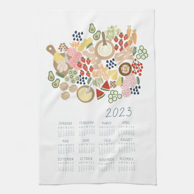 Linge De Cuisine 2023 Tea Towel Calendar Alimentation Lover Kitchen (Vertical)