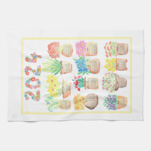 Linge De Cuisine 2024 Joli Calendrier Cuisine Thé Fleurs de serviet
