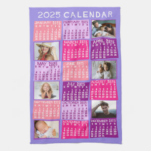 Linge De Cuisine 2025 Année Calendrier mensuel mûre photo Collage