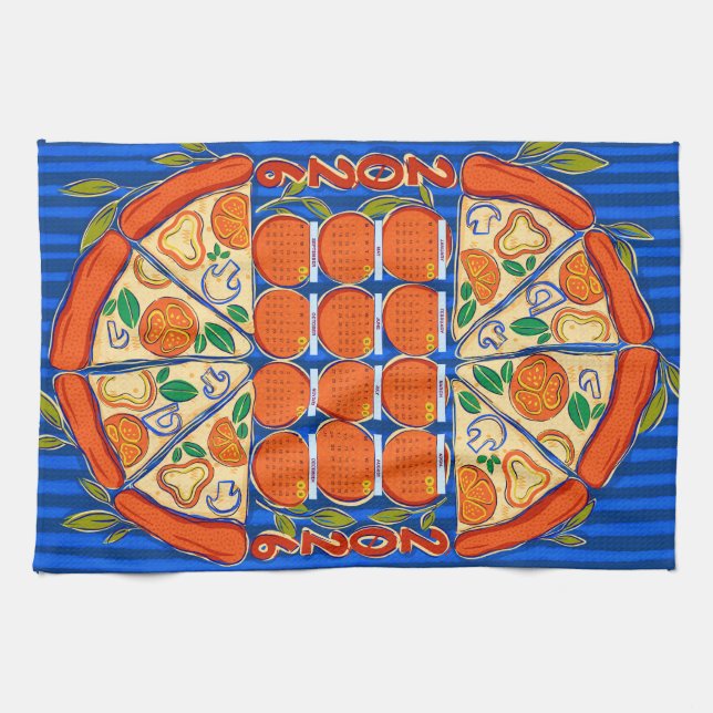 Linge De Cuisine 2026 Calendar - Pizza Calendar (Horizontal)