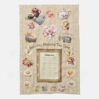 Linge De Cuisine 2026 Calendar Towel Saturday Morning Tea Time
