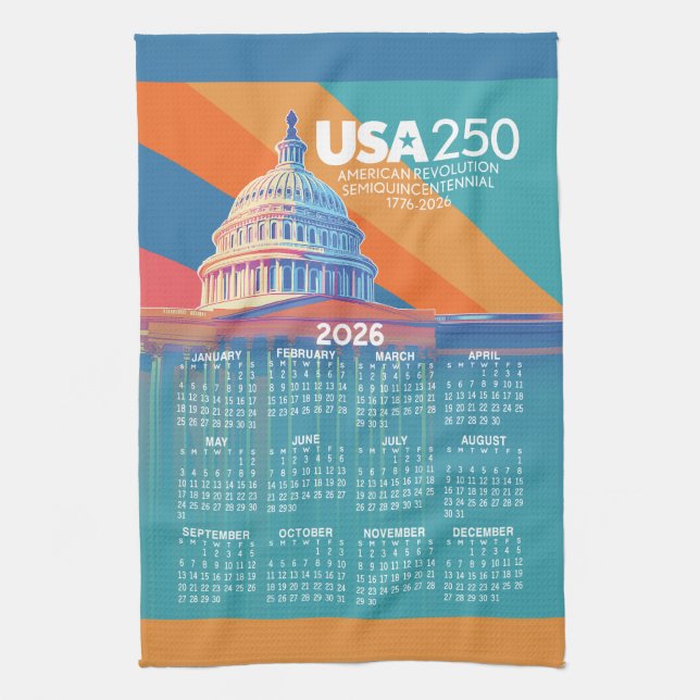 Linge De Cuisine 2026 Calendar with USA 250 Capital Dome America (Vertical)