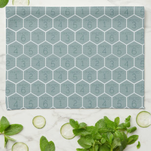 Linge De Cuisine 6 Photo Collage - funky honeycomb motif - blanc