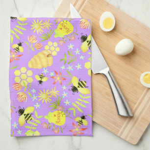 Linge De Cuisine Abeille de miel violet