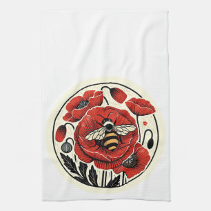 Linge De Cuisine Abeille rouge