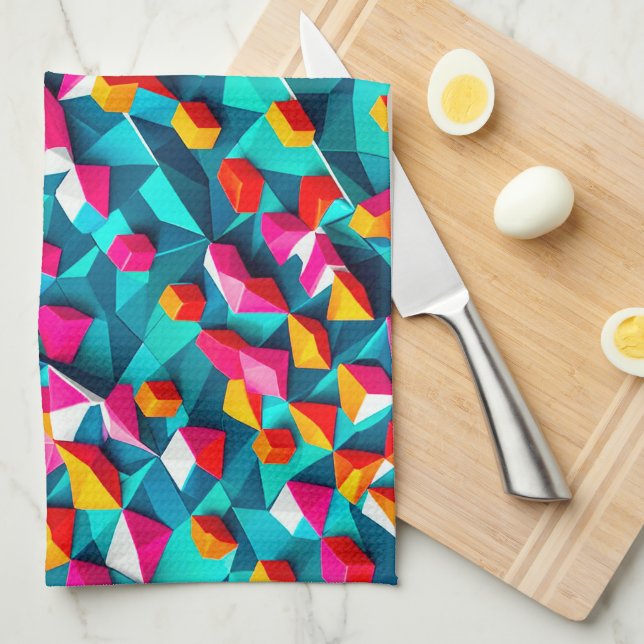 Linge De Cuisine Abstract geometric pattern design 14-Kitchen Towel (Quart Plié)