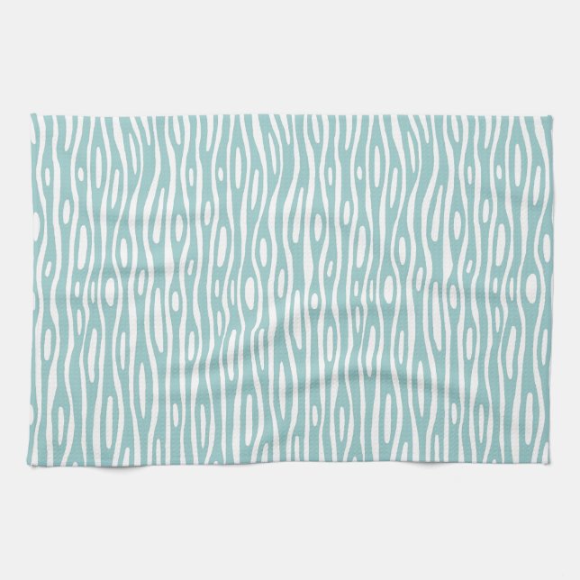 Linge De Cuisine Abstrait 280314 - Vert clair sur blanc (Horizontal)