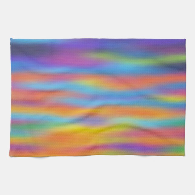 Linge De Cuisine Abstrait Desert Sunset Sky Artwork (Horizontal)