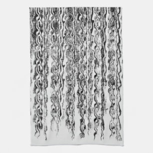 Linge De Cuisine Abstrait moderne noir et blanc tendance Motif