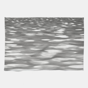 Linge De Cuisine Abstrait n° 3 : brillant gris argenté