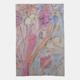 Linge De Cuisine Abstrait Pastel Floral Tea Towel