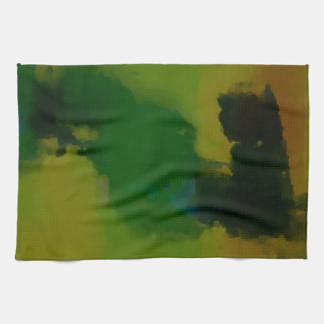 Linge De Cuisine Abstrait vert créatif (Horizontal)