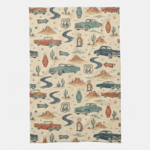Linge De Cuisine Accent de cuisine Route 66 Voitures Classiques Bor