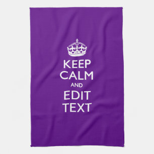 Linge De Cuisine Accent Violet Gardez Le Calme Et Votre Texte Facil