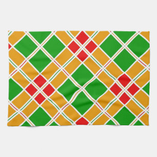 Linge De Cuisine Accessoire motif jaune argyl vert brillant