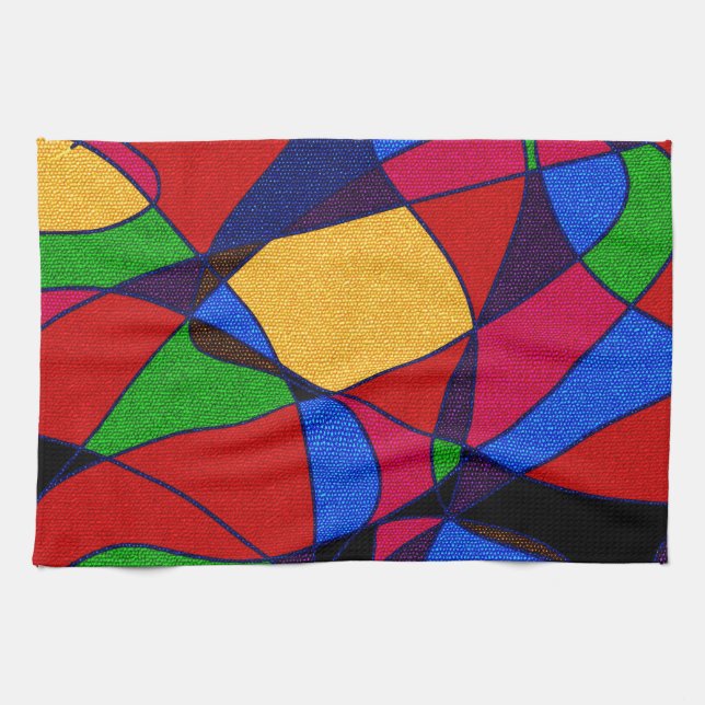 Linge De Cuisine Accessoires cadeaux Rainbow Abstrait Art tendance (Horizontal)