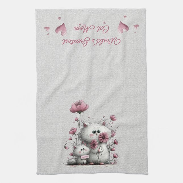 Linge De Cuisine Adorable Cats Meow Kitchen Towel (Vertical)