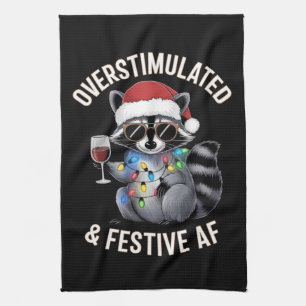 Linge De Cuisine AF Raccoon Espresso Lover surstimulé et festif