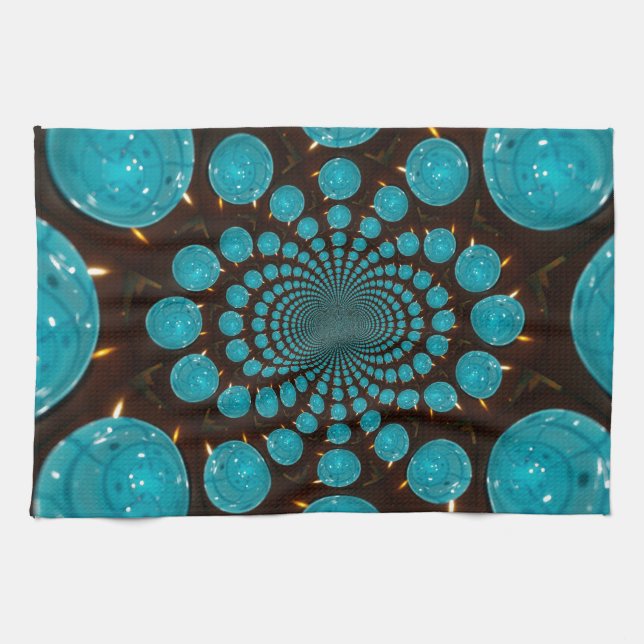 Linge De Cuisine Affichage éblouissant des lumières cyanes Kaleidos (Horizontal)