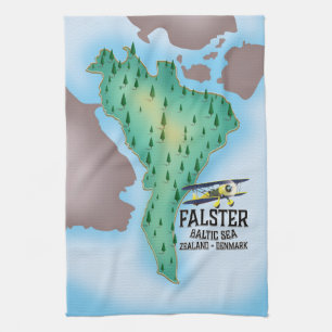 Linge De Cuisine Affiche de voyage de Falster Island Danemark.