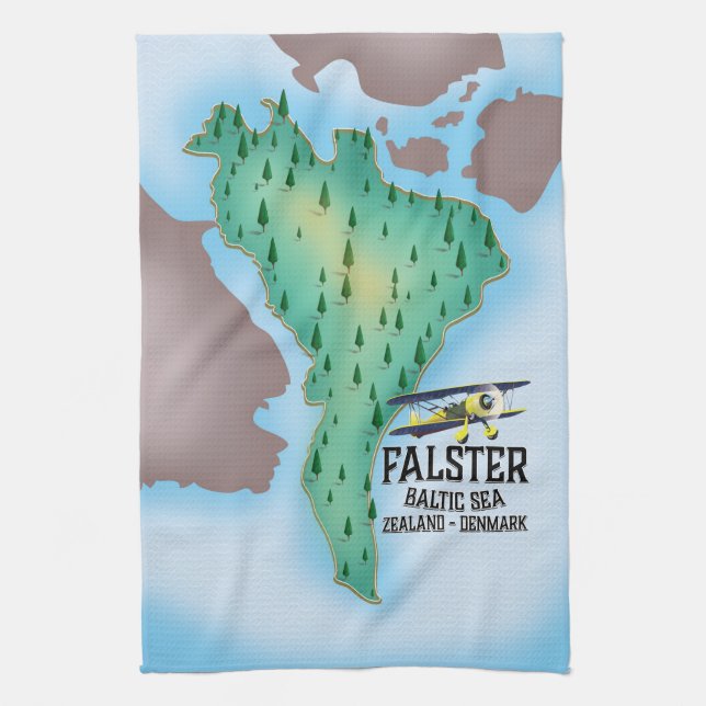 Linge De Cuisine Affiche de voyage de Falster Island Danemark. (Vertical)