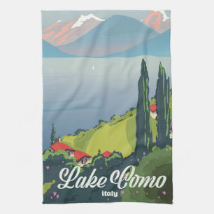 Linge De Cuisine affiche de voyage de style vintage du lac de Côme 