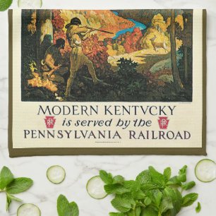 Linge De Cuisine Affiche de voyage vintage NC Wyeth, Dans le vieux 