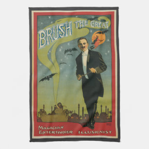 Linge De Cuisine Affiche Magie Vintage, Brush le Grand Magicien