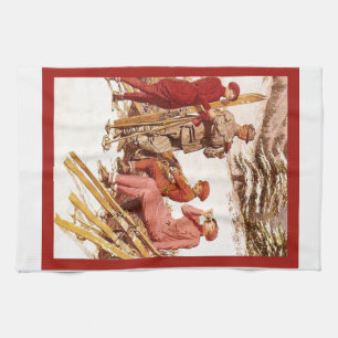 Linge De Cuisine Affiche vintage de ski, mode sur la piste