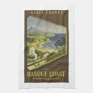 Linge De Cuisine affiche Vintage de voyage en train de la Côte Basq