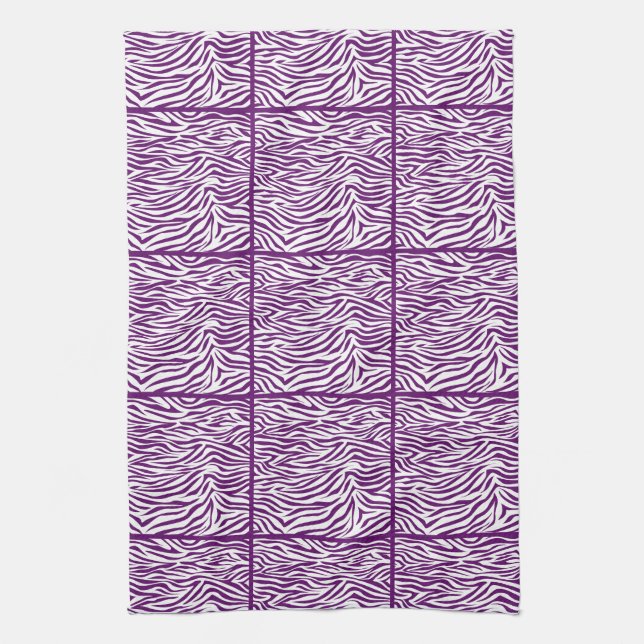 Linge De Cuisine African Violet Safari Zebra, design carrelé (Vertical)