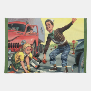 Linge De Cuisine Agent de la patrouille de sécurité vintage aidant 