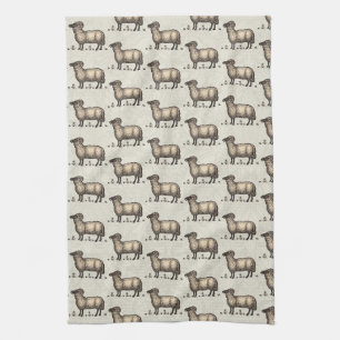 Linge De Cuisine Agneau de mouton Vintage animal de ferme