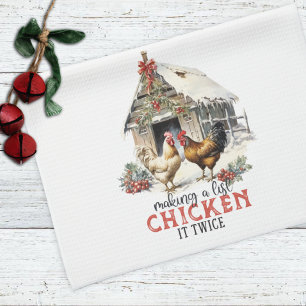 Linge De Cuisine Agritourisme Cute Fun Poulet Noël