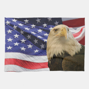Linge De Cuisine Aigle et drapeau américains